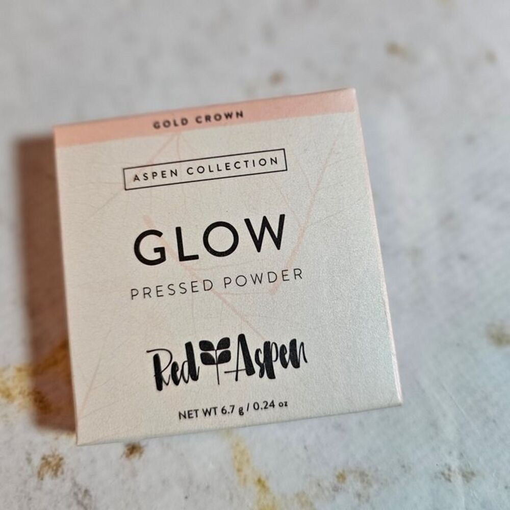 NEW Red Aspen Glow Highlighter Gold Crown Ultra Luminescent Pressed Powder